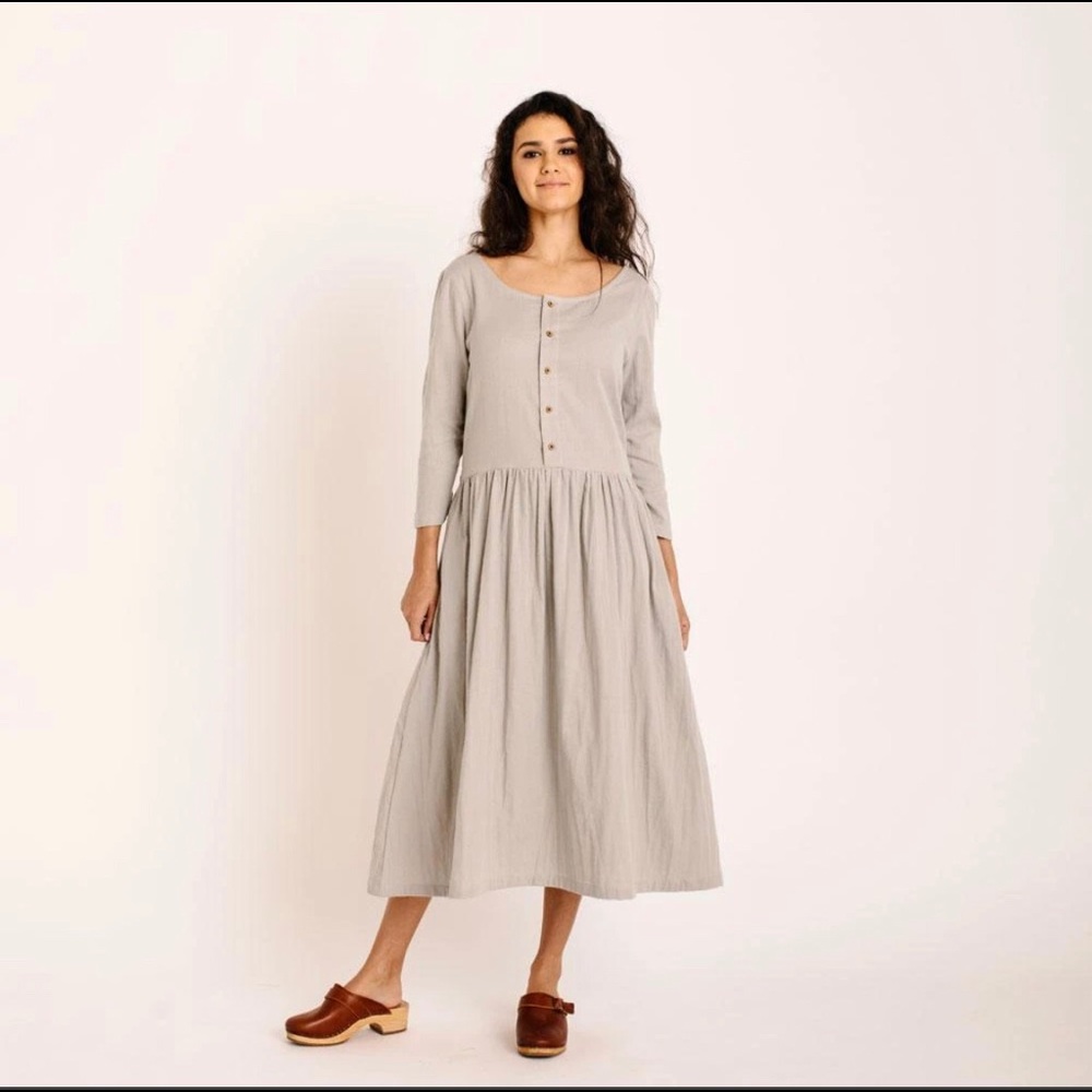 Ollie Ella organic cotton Zinnia Dress in Sage